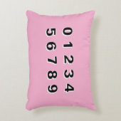Pink Alphabet and Numbers Accent Pillow アクセントクッション (正面(垂直))