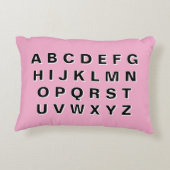 Pink Alphabet and Numbers Accent Pillow アクセントクッション (裏面)
