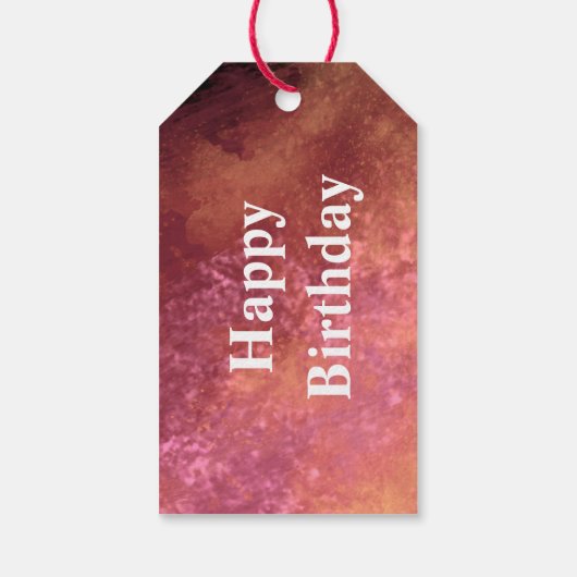 Pink and Amber Cloud Effect ギフトタグ (裏面)