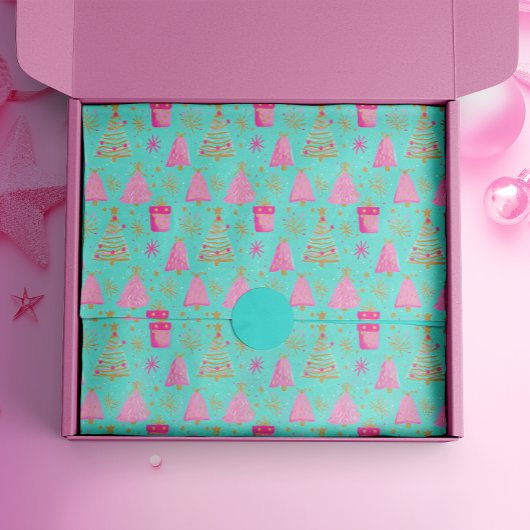 Pink and Aqua Festive Christmas  薄葉紙