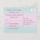 Pink and Aqua R.S.V.P.ポストカード インビテーションポストカード (裏面)