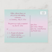 Pink and Aqua R.S.V.P.ポストカード インビテーションポストカード (裏面)