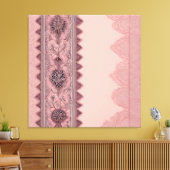 Pink and beige patterns AI art  キャンバスプリント (インサイチュ (リビング))