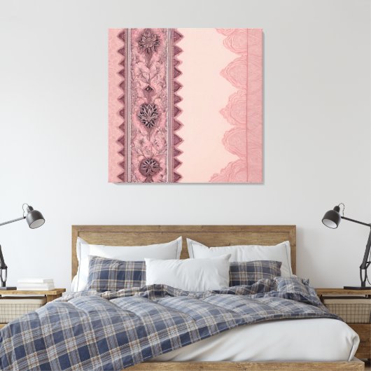 Pink and beige patterns AI art  キャンバスプリント (インサイチュ (寝室))
