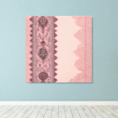 Pink and beige patterns AI art  キャンバスプリント (インサイチュ (ウッドフロア))