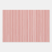 Pink and Beige Stipes Christmas Wrapping Paper ラッピングペーパーシート (正面2)
