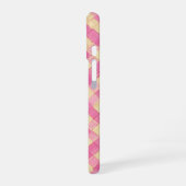 Pink and Beige Woven Texture Phone Case iPhone 16ケース (左側面)