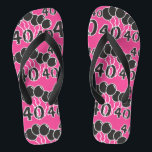 PINK and BLACK 40th Birthday - 40歳Bday ビーチサンダル<br><div class="desc">第ユニーク40回b日パターンビーチサンダル。</div>