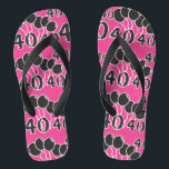 PINK and BLACK 40th Birthday - 40歳Bday ビーチサンダル<br><div class="desc">第ユニーク40回b日パターンビーチサンダル。</div>