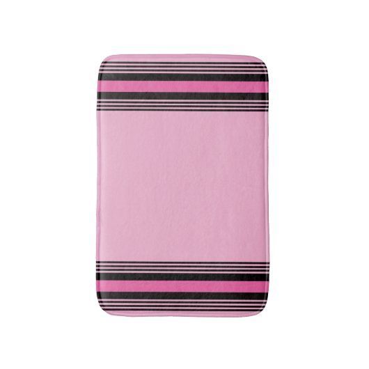 Pink and Black Bath Mat バスマット (正面縦)