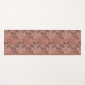 Pink And Black Botanical Line Art Tiger Pattern ヨガマット (正面(横))