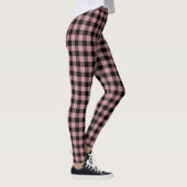 Pink and Black Buffalo Plaid Classic レギンス (右)