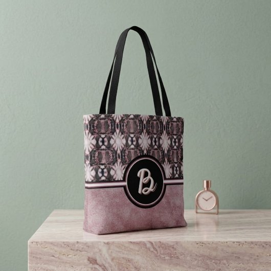 Pink and Black Connecting Mandalas  トートバッグ