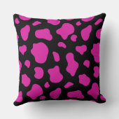 Pink and Black Cow Print Decorative Pillow クッション (裏面)