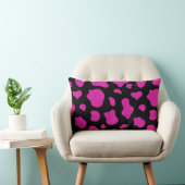 Pink And Black Cow Print Decorative Pillow ランバークッション (椅子)