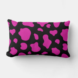 Pink And Black Cow Print Decorative Pillow ランバークッション