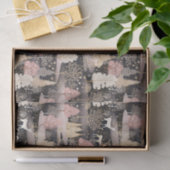 Pink and Black Elegant Snowy Deer Forest 薄葉紙 (ギフト)