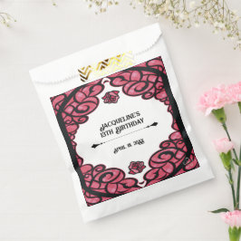 Pink and Black Gated Rose Princess Birthday  フェイバーバッグ