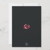 Pink and Black Gated Rose Princess Birthday  招待状 (裏面)