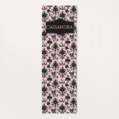 Pink and Black Goth Skulls and Roses Personalized  ヨガマット (裏面)