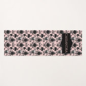 Pink and Black Goth Skulls and Roses Personalized  ヨガマット (正面(横))