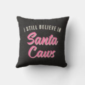 Pink and Black Gothic Crow Believe in Santa Caws クッション (裏面)