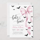 Pink and Black Halloween Baby Shower Invitation 招待状 (正面)