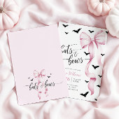Pink and Black Halloween Baby Shower Invitation 招待状