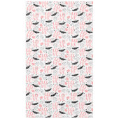 Pink and Black Hearts Love Lettering Valentine   テーブルクロス (正面)