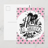 Pink and Black Hearts Quote Valentines Day    ポストカード (正面/裏面)