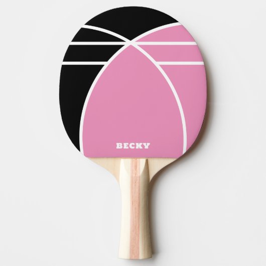 Pink and Black Personalized Ping Pong Paddle 卓球ラケット (正面)