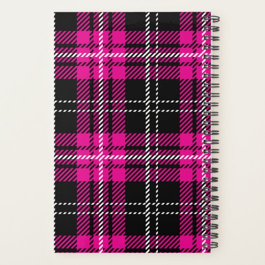 Pink and Black Plaid Planner Notebook プランナー手帳 (裏面)