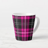 Pink and Black Plaid Print Coffee Mug Cup カフェラテマグ (右アングル)