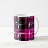 Pink and Black Plaid Tartan Print Coffee Cup Mug コーヒーマグカップ (正面右)