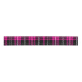 Pink and Black Plaid Tartan Print Ribbon グログランリボン (正面)