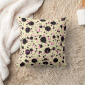 Pink and Black Polka Dot Pattern クッション (ブランケット)