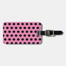 Pink and Black Polka Dots ラゲッジタグ