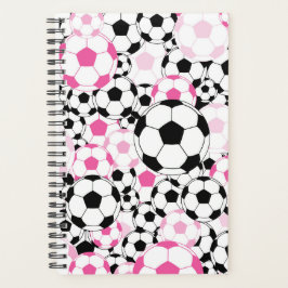Pink and Black Soccer Ball Notebook プランナー手帳
