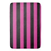 Pink and Black Stripes  バスマット (正面縦)