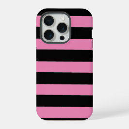 Pink and Black Stripes iPhone 15 Proケース