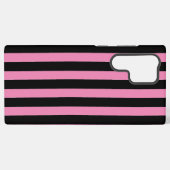 Pink and Black Stripes  Samsung Galaxyケース (裏面横)
