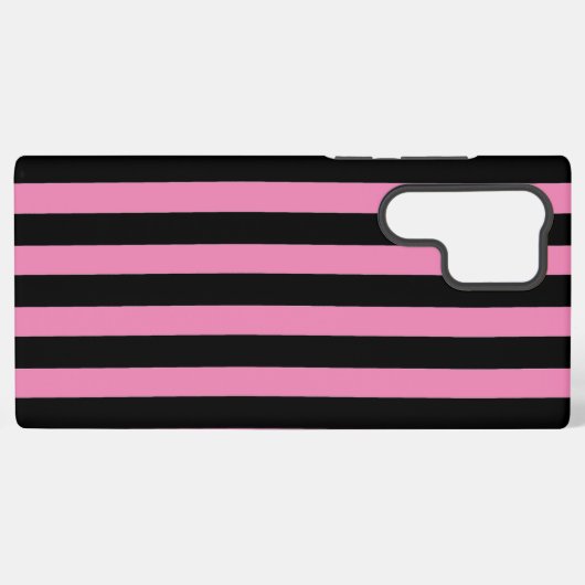 Pink and Black Stripes  Samsung Galaxyケース (裏面横)