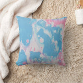 PINK AND BLUE ABSTRACT PAINTING クッション (ブランケット)