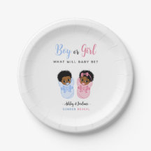 Pink and Blue African American Baby Gender Reveal 