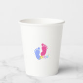 Pink and Blue Baby Footprints 紙コップ (裏面)
