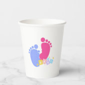 Pink and Blue Baby Footprints 紙コップ (正面)