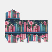Pink and Blue Books and Flowers on Bookshelf フェイバーボックス (折り畳みなし)