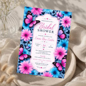 Pink and Blue Butterfly Bridal Shower Invitation 招待状