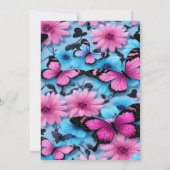 Pink and Blue Butterfly Bridal Shower Invitation 招待状 (裏面)