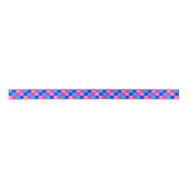 Pink and Blue Checkered Print サテンリボン (正面)